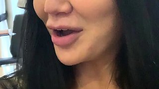 Busty blonde amateur takes creampie pov