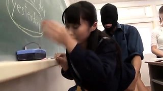 Asian amateur in maid uniform