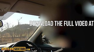 African teenage giving sucking cock in the car