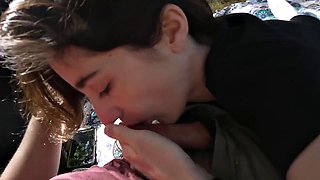 Cute Teens Outdoor Park Blowjob Swallows Cumshot