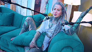 I talk about H - Happiness - ASMR podcast SFW talking goth skinny girl dreadlocks tattoo model inked girl