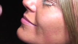 Big Tits Blonde MILF Wife Lara Leighton Enjoys a Spunky Dogging Mission on Her Knees Sucking Cocks