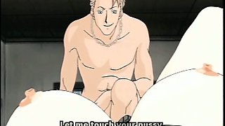 Busty Japanese anime bondaged and hard DP