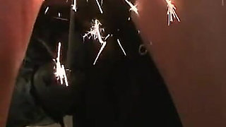 Humiliating chaining masked girl