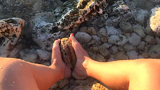 My Feet in the Sea Over the Stones