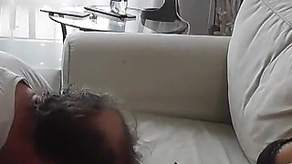 Horny Old Slave Loves Licking Feet From His Master