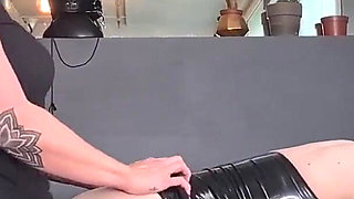 Fucked When Caught Wearing Girlfriends Latex Dress