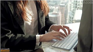 My Horny Coworkers In Office Outfit With Tights Came To My Room For Fuck - 骚女同事