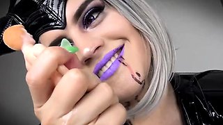 Tiny man humiliated and punished by giantess femdom vixen