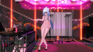 Mmd Mirror Flow Collapse Iron up&down Striptease Dress-up Nipple Clip Bunny Girl Black Silk Fishnet Costume Erotic Sweater Tig