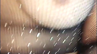 Squirting Masturbation with Fishnet Stockings