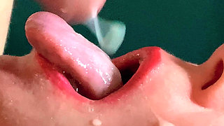 Foreskin: She Gags From Huge Amounts of Sperm, Going Down Her Throat Closeup