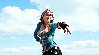 Zelda's royal ass wrecked hard outdoor by her devoted knight