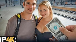 The romantic couple has their tripped ending with a blonde whoring out