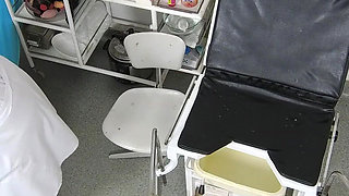 Recording of rectal temperature measurement of naked female