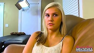 Horny Blonde Teens Bailey & Olyssia Share Cock - Sucking, Deep Throat & Cum Swallowing