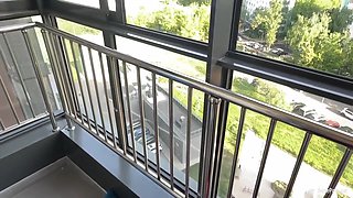 Sloppy Pov Blowjob On Balcony Outdoor Oral Sex Session