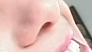 Pretty Redhead Shows off Her Big Ass and Gets Her Holes Fucked in a Gangbang.