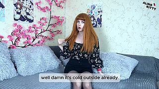 Redhead Stepsis Invited Me to Her Room, We Chatted and She Gave Me Her Soaking Wet Pussy