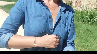 public flashing changing in the park