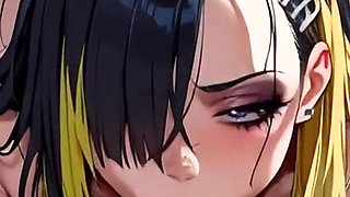 Anime Ai a Goth Girl Gives Her Boyfriend a Blowjob