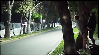 Sex In Public Voyeurs Watch While We Fuck On The Street Girl Flashing Skirt Without Panties Caught