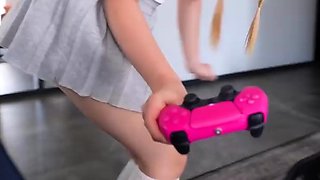 Petite schoolgirl cheats with friend, gets tough