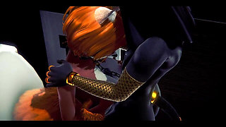 Furry Hentai - Anubis the Dogboy with a Foxygirl in a Toilet - Japanese Asian Manga Anime Film Game Porn