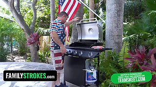 Stepbro and stepfather train naughty daughter-in-law Khloe Kapri a dong lesson she will never leave behind