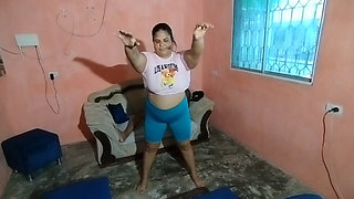 My Stepdad Helps Me with My Exercises but I Give His Big Cock a Good Blowjob and It All Ends with a Good Fuck