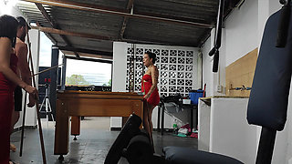 Playing Pool with the Stepsisters, Two Big Asses