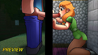 Hornycraft blowjob through glory hole at night