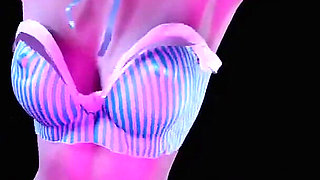 Red head girl with pigtails dancing : 3D Hentai