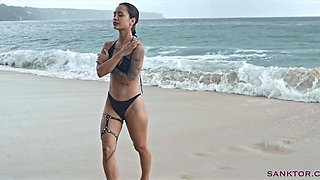 Sanktor - Skinny Tattooed Teen Masturbates on the Beach