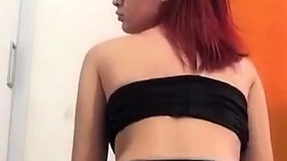 Dancing funk in a skirt and without panties