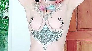 Wearing My Nipples Clamps on & Taking My Panties off for You as a Good Obedient Girl