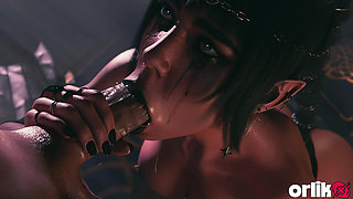 Shadowheart Baldur's Gate 3 Hot Sloppy Blowjob - Wet Messy 3D Animation