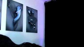 Big tit shemale jerks her long cock