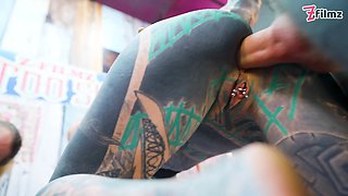 Tattooed Couple Fuck with Big Cocks Merry Gets Inked Foursome