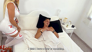 Man gets fucked by two horny, cum-thirsty nurses in a threesome - Carla Boom