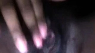 Busty black girl masturbates on webcam