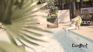 Keep this little spermaid wet outdoor bukkake