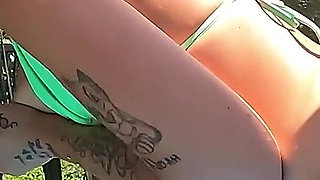 Amateur Italian Girl Gets Fucked Well in the Pool and Cum on Red Ass