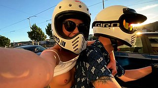 Busty Czech amateur fucks outdoor in public