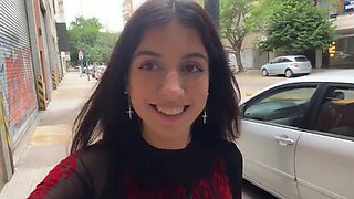 Katty West Loves Walking Covered in Cum - Street Facial Compilation