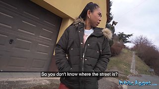 Public agent - asian babysitter with adorable jugs arches over for me