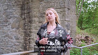 Public Agent Blonde babe POV blowjob hot sex outdoors
