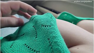 Cute Stepsister Teasing With Her Big Boobs And Hard Nipples In The Car