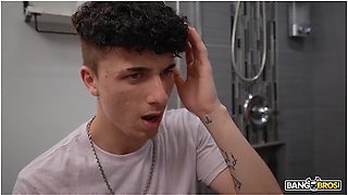 Spencer Scott Gets Caught Masturbating In The Shower By Her Stepson So She Invites Him In