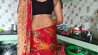 Indian Housewife Cheats On Husband With Neighbor - Sucking In Kitchen While He's Away